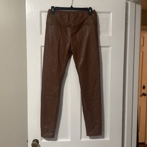 Leather like tan pants